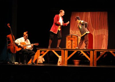 Photo d'une scène du spectacle l'Étourdi - pièce de théâtre de Molière, mise en scène par la compagnie Mascarille
